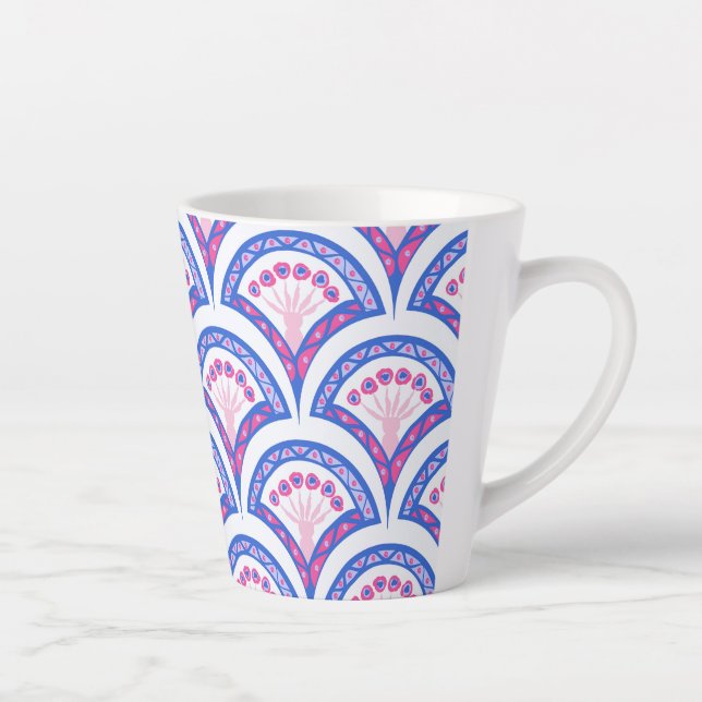 Blaues Damastmuster Milchtasse (Rechts)