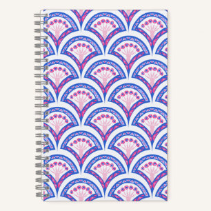 Blaues Damastmuster Notizbuch