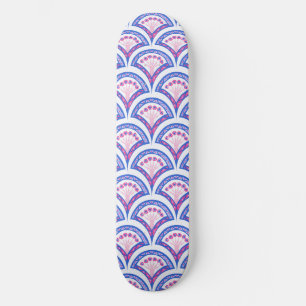 Blaues Damastmuster Skateboard