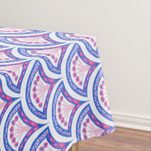Blaues Damastmuster Tischdecke