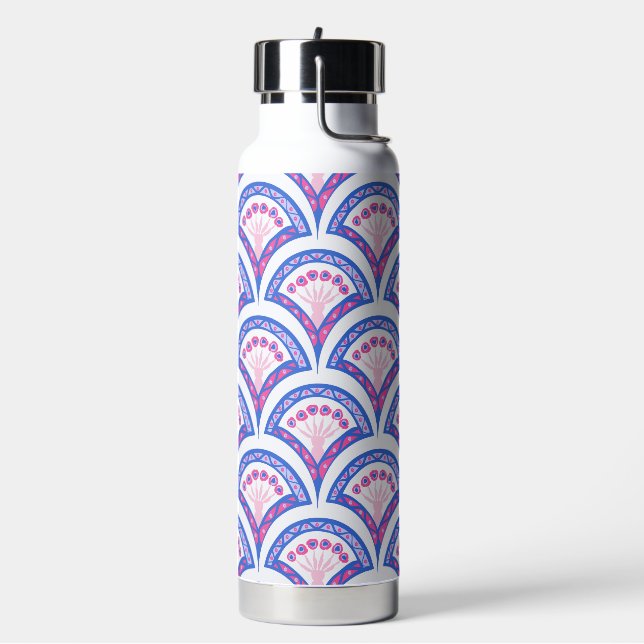Blaues Damastmuster Trinkflasche (Links)