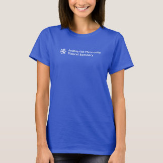 Blaues Damen-T-Shirt mit Rundhals und AMBS-Logo T-Shirt