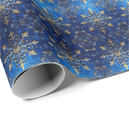 Blaues dekoratives Feiertags-Geschenkpapier Geschenkpapier