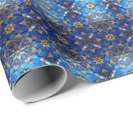 Blaues dekoratives Feiertags-Geschenkpapier Geschenkpapier