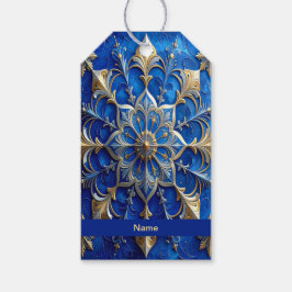 Blaues dekoratives Geschenk-Tag Geschenkanhänger
