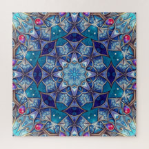 Blaues dekoratives Puzzle
