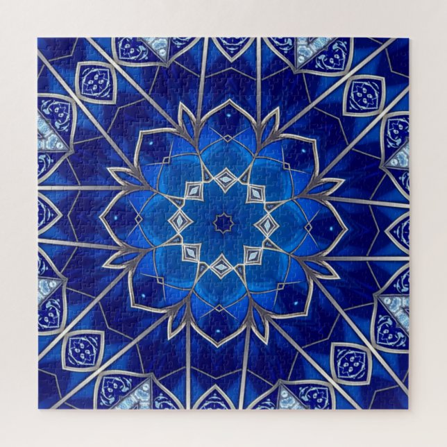 Blaues Dekoratives Puzzle (Vertikal)