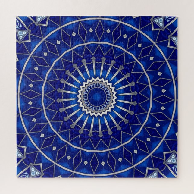 Blaues Dekoratives Puzzle (Vertikal)