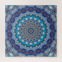 Blaues Dekoratives Puzzle
