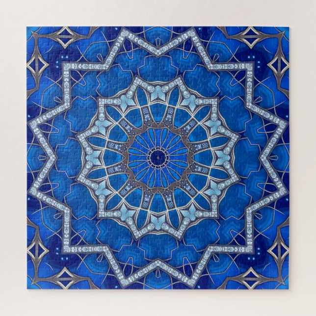 Blaues Dekoratives Puzzle (Vertikal)
