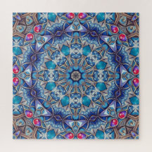 Blaues Dekoratives Puzzle