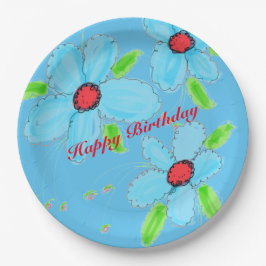 Blaues Dekordesign Pappteller