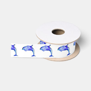 Blaues Delphin-Band Satinband