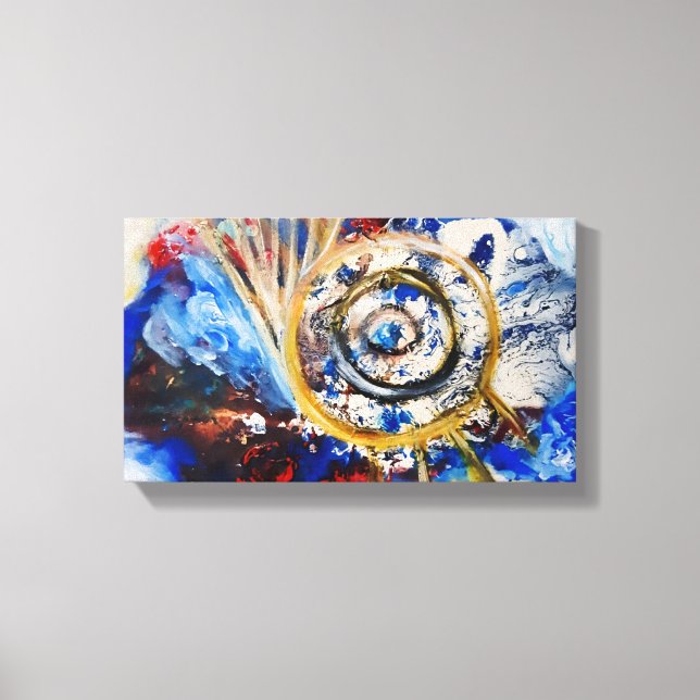 Blaues Design Leinwanddruck (Vorderseite)