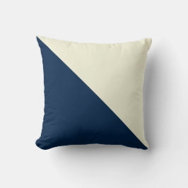 Blaues Diagonal-Kissen mit Beige und Navy Kissen