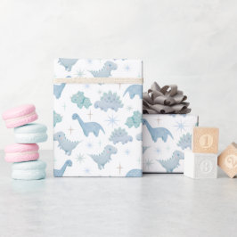 Blaues Dinosaurier-Muster Geschenkpapier