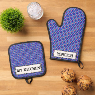 Blaues Diskusband von Kenneth Yoncich Ofenhandschuh & Topflappen-Set