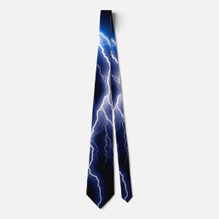 Blaues Donnerfarbenes Blitz, grafisches Design Krawatte