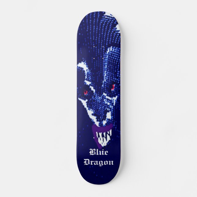 Blaues Drache-Skateboard Skateboard (Vorderseite)