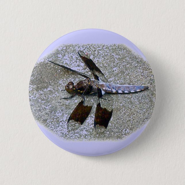 Blaues Dragonfly-Abzeichen Button (Vorderseite)