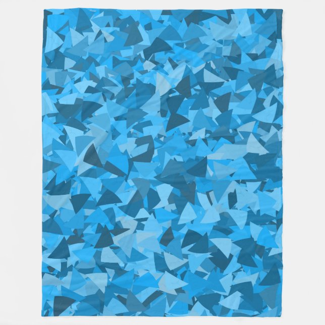Blaues Dreieckmuster Fleecedecke (Vorderseite)