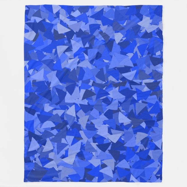 Blaues Dreieckmuster Fleecedecke (Vorderseite)