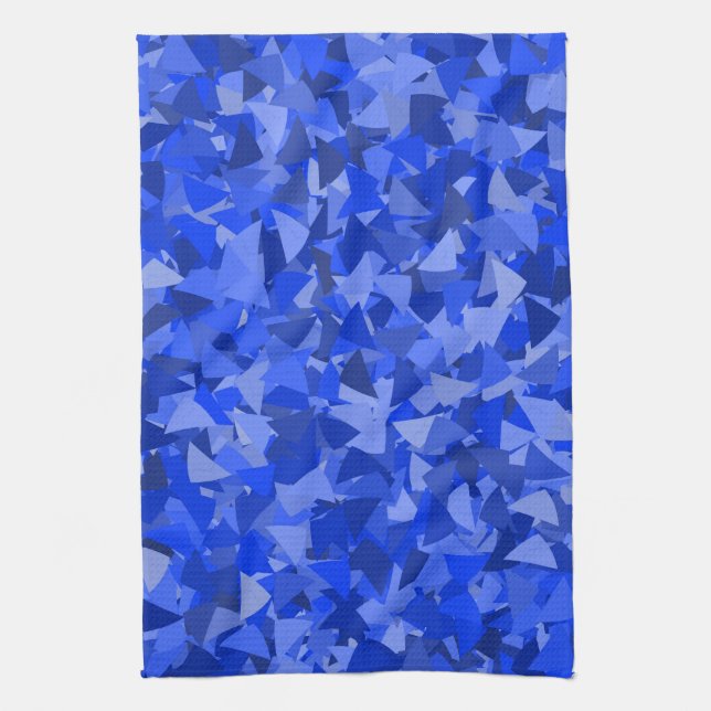 Blaues Dreieckmuster Geschirrtuch (Vertikal)