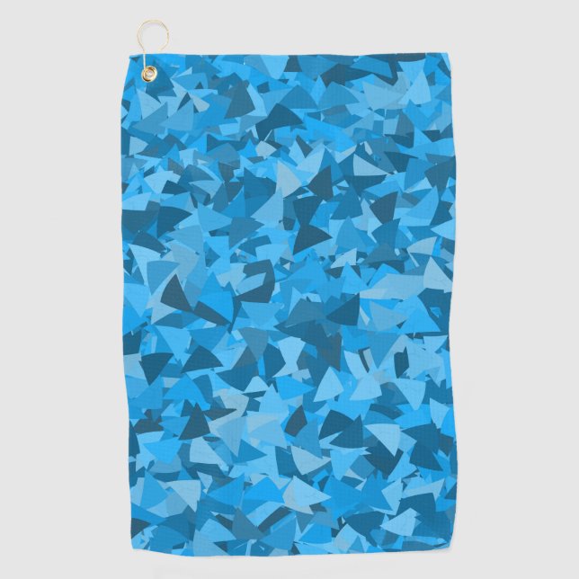 Blaues Dreieckmuster Golfhandtuch (Vorderseite)