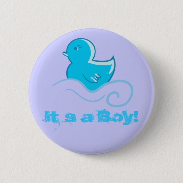 blaues ducky es ` s ein Jungenknopf Button (Vorderseite)