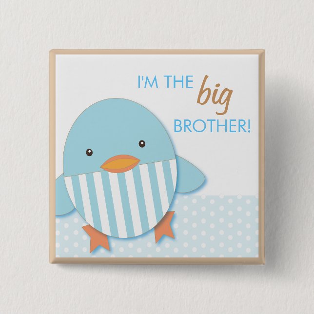 Blaues Ducky stolzes großer Bruder-oder Button (Vorderseite)
