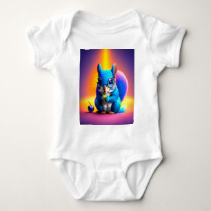 Blaues Eichhörnchen, das Obst isst-00000 Baby Strampler