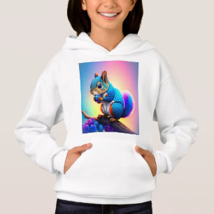 Blaues Eichhörnchen, das Obst isst-323232 Hoodie