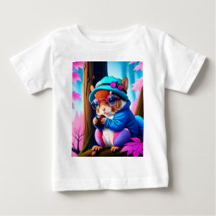 Blaues Eichhörnchen, das Obst isst Baby T-shirt