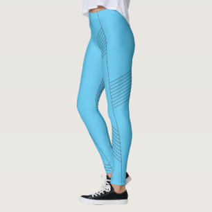 Blaues, einfaches, elegantes, abstraktes Linienmus Leggings