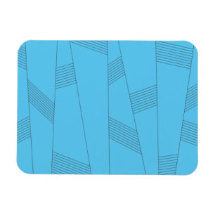 Blaues, einfaches, elegantes, abstraktes Linienmus Magnet