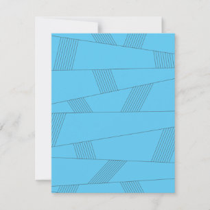 Blaues, einfaches, elegantes, abstraktes Linienmus Mitteilungskarte