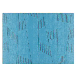 Blaues, einfaches, elegantes, abstraktes Linienmus Schneidebrett