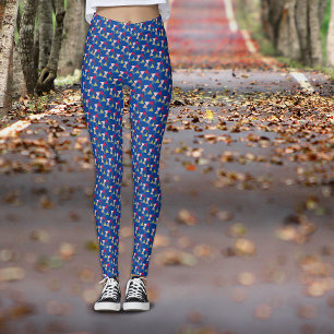 Blaues, einfaches, geometrisches Farbmuster  Leggings