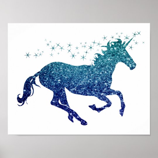 Blaues Einhorn Schein Plakat Poster Zazzle Ch