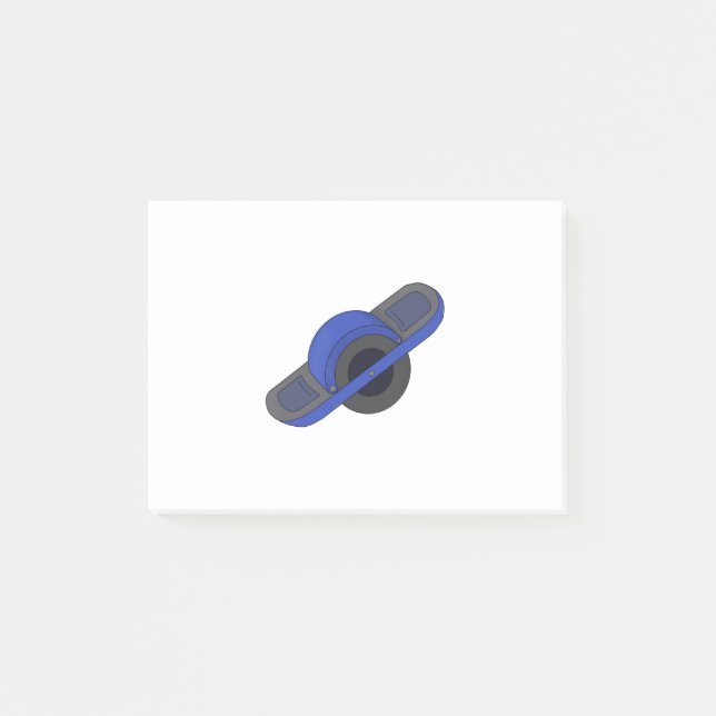 Blaues Einrad Post-it Klebezettel (Vorderseite)