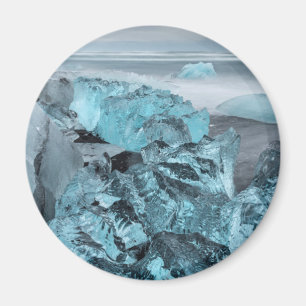 Blaues Eis auf der Strandlandschaft, Island Magnet