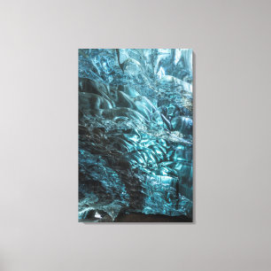 Blaues Eis einer Eishöhle, Island Leinwanddruck