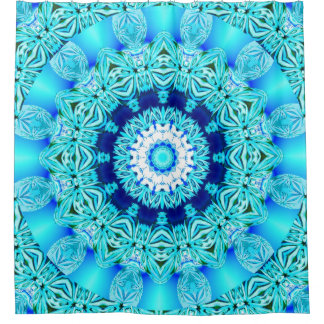 Blaues Eis-Glas, abstrakte Schönheits-Aqua-Spitze Duschvorhang
