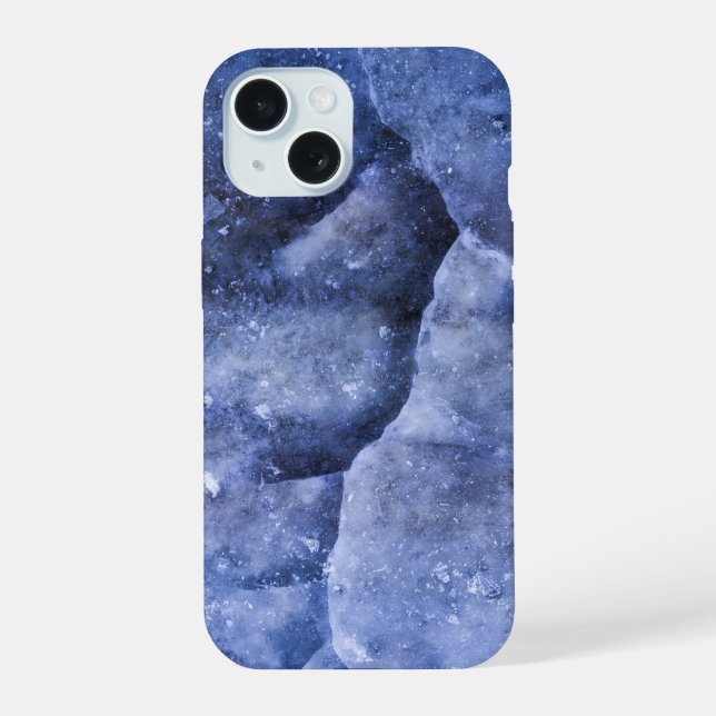 Blaues Eis iPhone 15 Hülle (Rückseite)