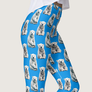 Blaues Eisbär-Musterdesign  Leggings