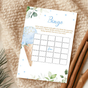 Blaues Eiscreme-Baby-Shower-Bingo-Spiel