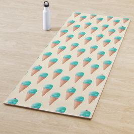 Blaues Eiscreme-Kronmuster, hellgelb Yogamatte