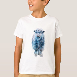 Blaues Eisiges Wolliges Lamm Süße Ziege Schaf Kind T-Shirt