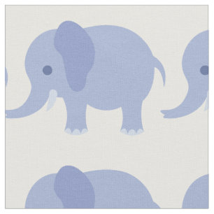 Blaues Elefant-Druck-Gewebe Stoff
