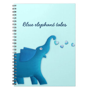 blaues Elefantenherz Notizblock